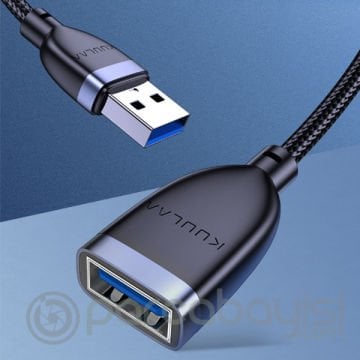 KUULAA USB3.0 2A Male to Female 15cm Dişi-Erkek Dönüştürücü Kablo