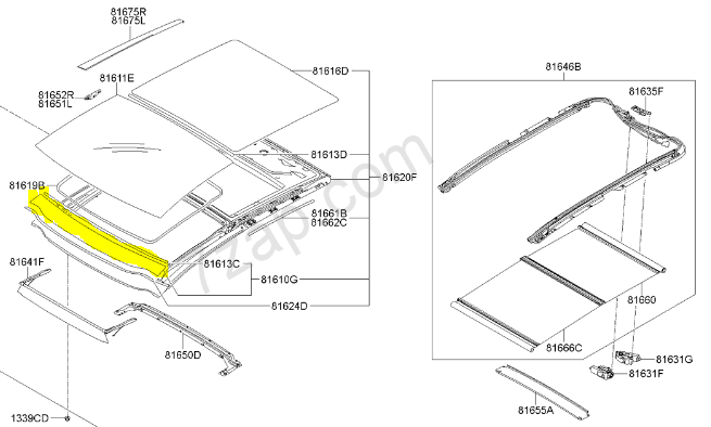 Kia Ceed Sunroof Ön Cam Panelı Orjinal | 81610A2000