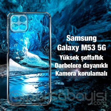 Ally SM Galaxy M53 Kılıf Kamera Korumalı Ultra İnce Şeffaf Silikon Kılıf