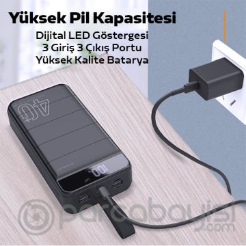 KUULAA Power Bank 40000mAh Hızlı Taşınabilir Sarj Cihazı