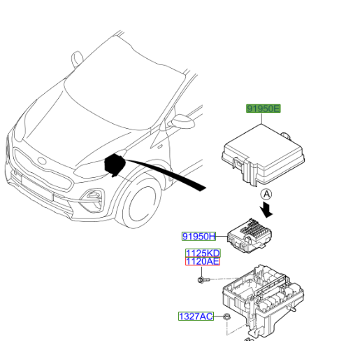 Sportage Motor Sigorta Üst Kapak Orjinal | 91990F1540