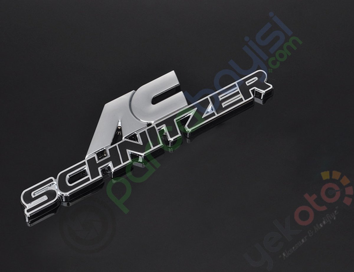 Ac Schnıtzer Metal 3D Amblem Logo Siyah Gri