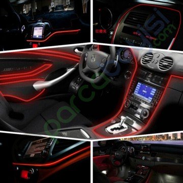 Neon Şerit Işık Yeşil 2 Metre Araba İç Mekan Torpido Dekorasyon Ledi