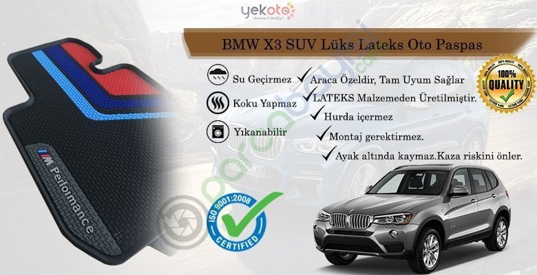 Bmw X3 Suv Lüks Lateks Oto Paspas