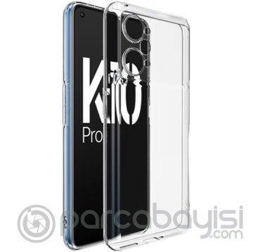 Ally OPPO K10 Pro 5G Kılıf Kamera Korumalı Ultra İnce Şeffaf Silikon Kılıf