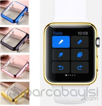 Ally Apple Watch İçin 42mm 2,3 Lazer Kaplama Ultra Slim Şeffaf Silikon Kılıf