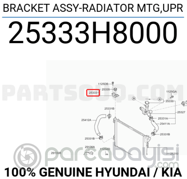 Rio Stonic Radyatör Montaj Brk Ust Orjinal | 25333H8000