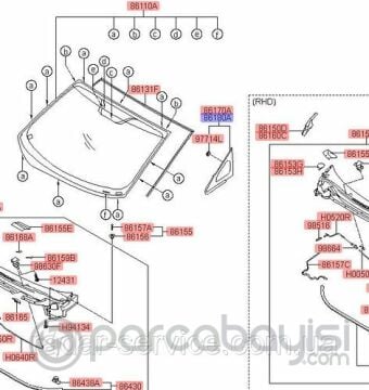 Kia Rio Sabit Kapı Camı Sağ Orjinal | 861801W000