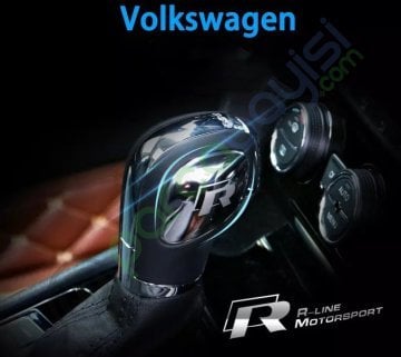 Volkswagen R Vites Topuzu Logo 3D Dekoratif Metal Kapak Logo Sticker Gri