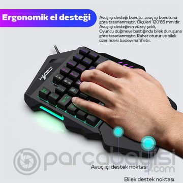 HXSJ V100+ A869 Gaming 7200 DPI 7  RGB ışıklı Oyuncu Klavye+Oyuncu Mouse