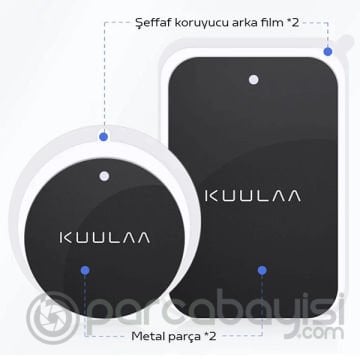 KUULAA Magnetic-Mıknatıslı Telefon Tutucular için Metal Plaka Seti