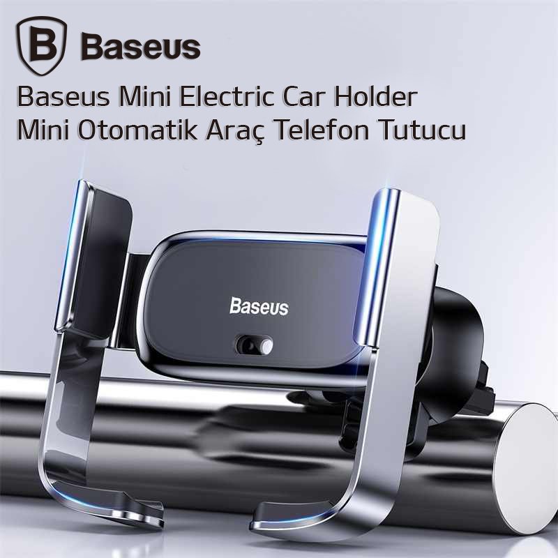Baseus Mini Electric Car Holder Mini Otomatik Araç Telefon Tutucu - Siyah