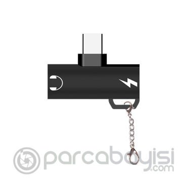 Anahtarlık Dual Usb Type C Şarj Dönüştürücü Başlık Adaptör