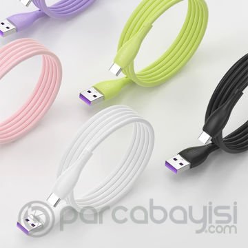 KUULAA Liquid Silicone USB Type C QC3.0 Hızlı Şarj Kablosu 1metre