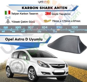 Opel Astra J Hb Karbon Shark Anten Köpek Balığı Anten Elektrikli İtalyan Tasarım