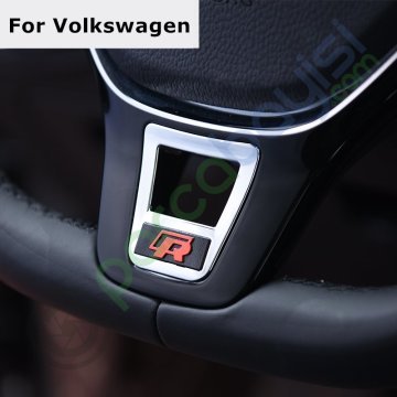 Volkswagen R Direksiyon Kapağı Dekoratif Krom Kapak Kırmızı