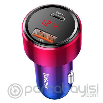 Baseus 45w Hızlı Şarj 4.0,3.0 1 Type C+usb Pps Araç Şarj Başlık