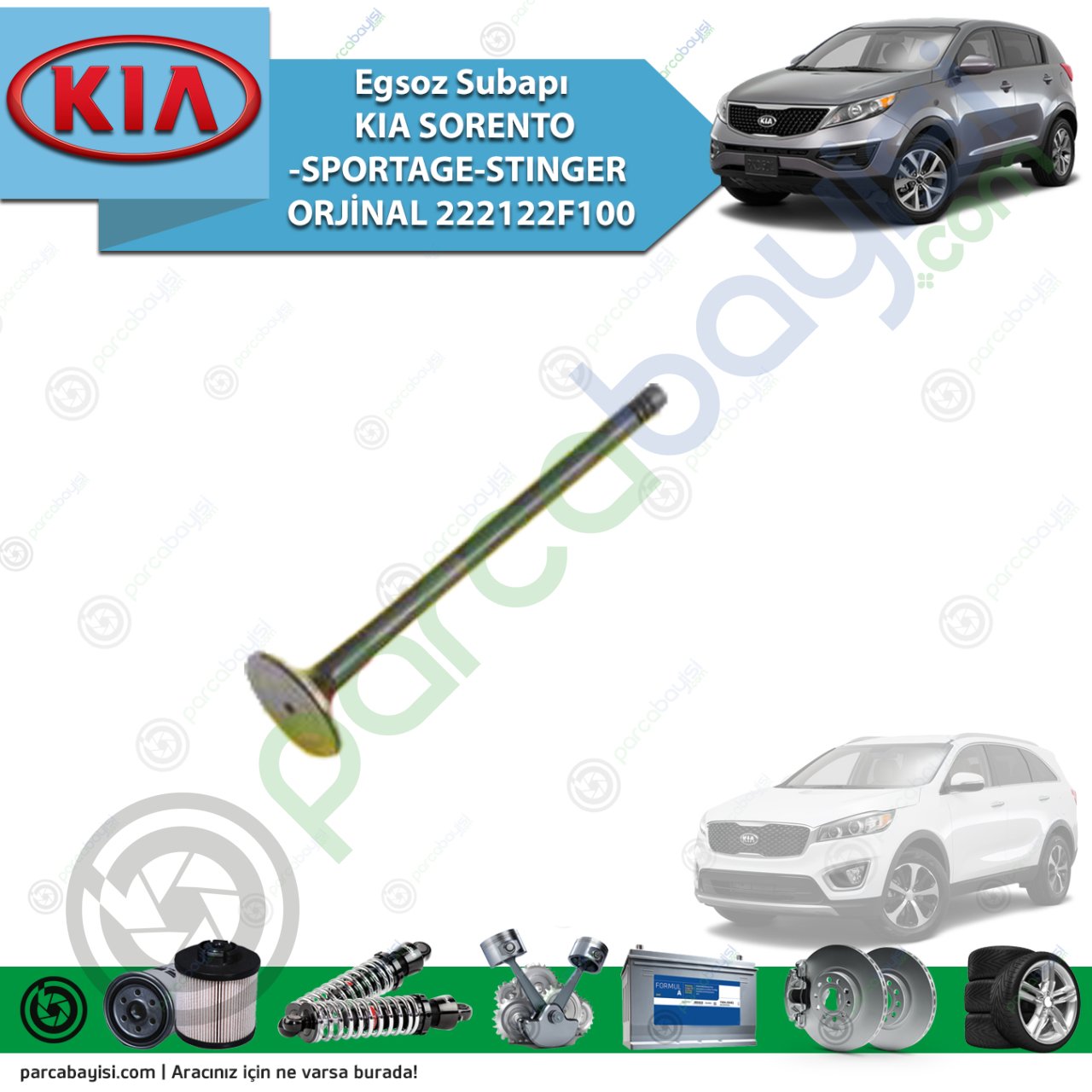 Egsoz Subapı Kia Sorento-Sportage-Stınger Orijinal | 222122F100