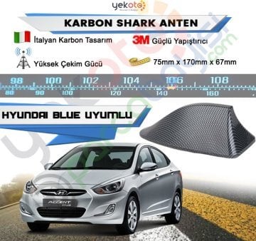 Hyundai Blue Karbon Shark Anten Köpek Balığı Anten Elektrikli İtalyan Tasarım