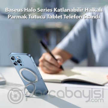 Baseus Halo Series Katlanabilir Halkalı Parmak Tutucu Tablet Telefon Standı Halka Telefon Tutucu