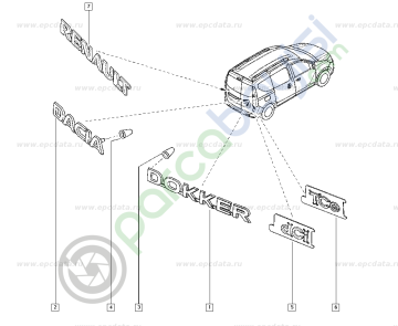 Dacia Dokker İçin Krom Monogram Amblem Arka Yazı