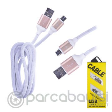 Android Kopmaz Karışmaz 2.4a Hızlı Şarj Usb Kablo