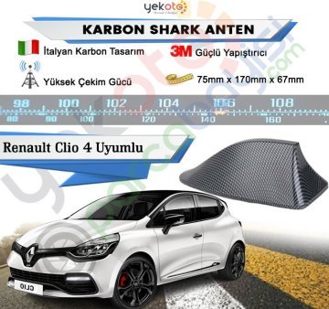 Renault Clio 4 Karbon Shark Anten Köpek Balığı Anten Elektrikli İtalyan Tasarım