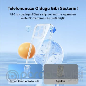 Baseus Illusion Series iPhone 14 Pro Max 6.7 Silikon Kılıf + Tempered Ekran Koruyucu + 4x Kamera Kor