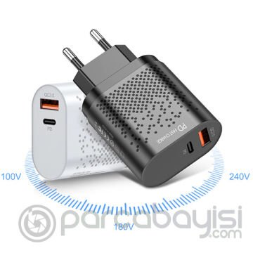 USLİON 18W USB QC3.0 Şarj PD3.0 Hızlı Şarj Aleti Şarj Başlık