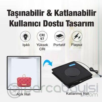 PULUZ Profesyonel 30 X 30CM LED Işıklı Ürün Fotoğraf Çekim Çadırı Katlanabilir Portatif