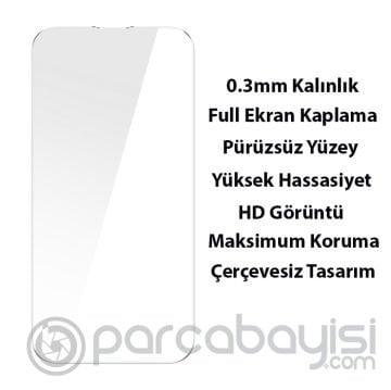 Baseus Crystal iPhone 14 Pro Max 6.7 Magsafe Silikon Kılıf + Tempered Ekran Koruyucu Set