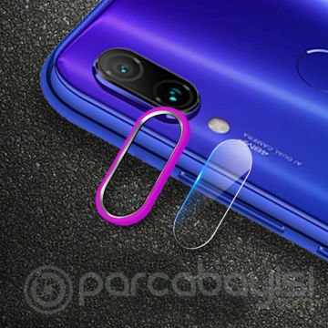 Xiaom Redmi Note 7 Kamera Koruma Metal Lens+ Kırılmaz Cam Set