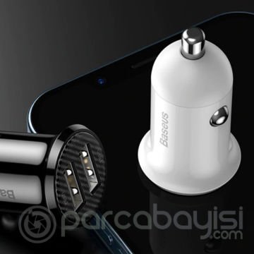 Baseus Grain Pro  Dual Usb 4.8A Max Çıkışlı Hızlı Araç Şarj Başlık