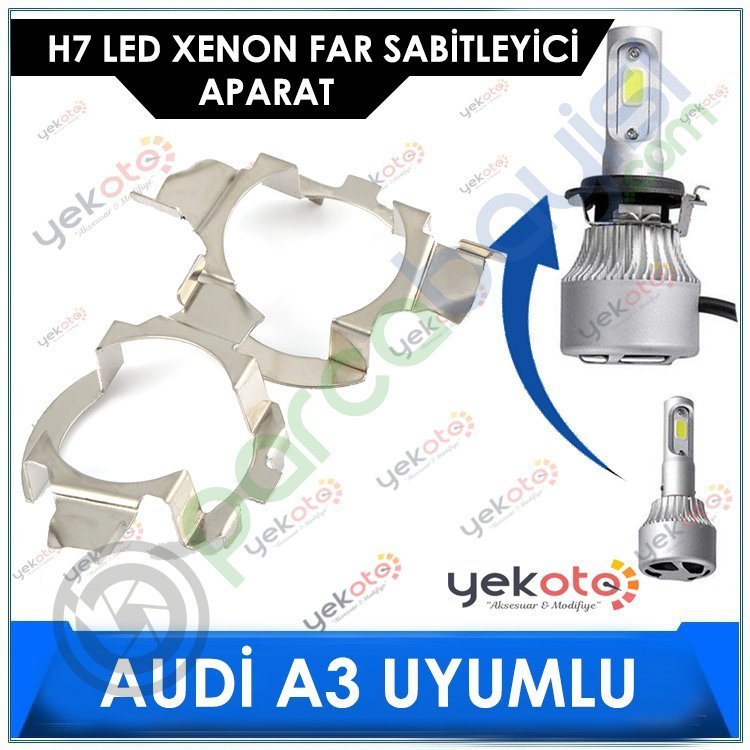 Audi A3 H7 Led Xenon Far Bağlantı Soketi Sabitleyici Aparat 2 Adet Tk-101