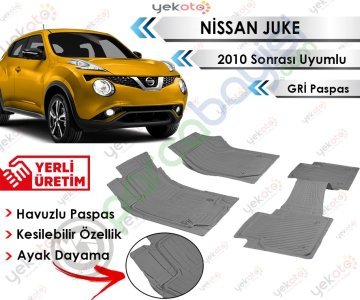 Nissan Juke 2010 Sonrası Uyumlu Havuzlu Kesilebilir Gri Paspas