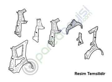Arka Çamurluk İç Sacı Sol Orjinal | 717313E010
