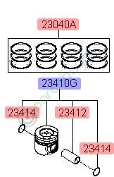 Kia Rio - Ceed Piston Takım Std C Orjinal | 234A02A912