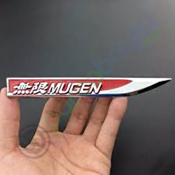 Mugen 3D Logo Metal Sticker Kırmızı 2'Li Set