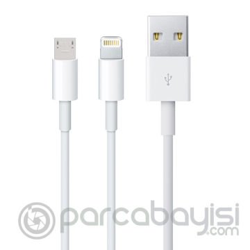 ALLY Dual Başlık Micro & İPhone Usb Şarj Kablosu