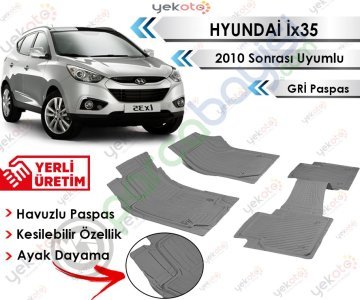 Hyundai İx35 2010 Sonrası Uyumlu Havuzlu Kesilebilir Gri Paspas