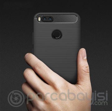 Xiaomi Mi 5x Dark Ultra Koruma Karbon Fiber Doku Silikon Kılıf