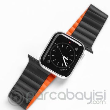 DUX DUCIS Apple Watch 42-44-45MM için Manyetik Zincir Versiyon PU Deri Kayış Kordon