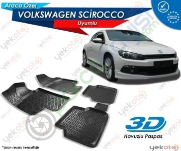 Volkswagen Scirocco Uyumlu Araca Özel 3D Havuzlu Paspas