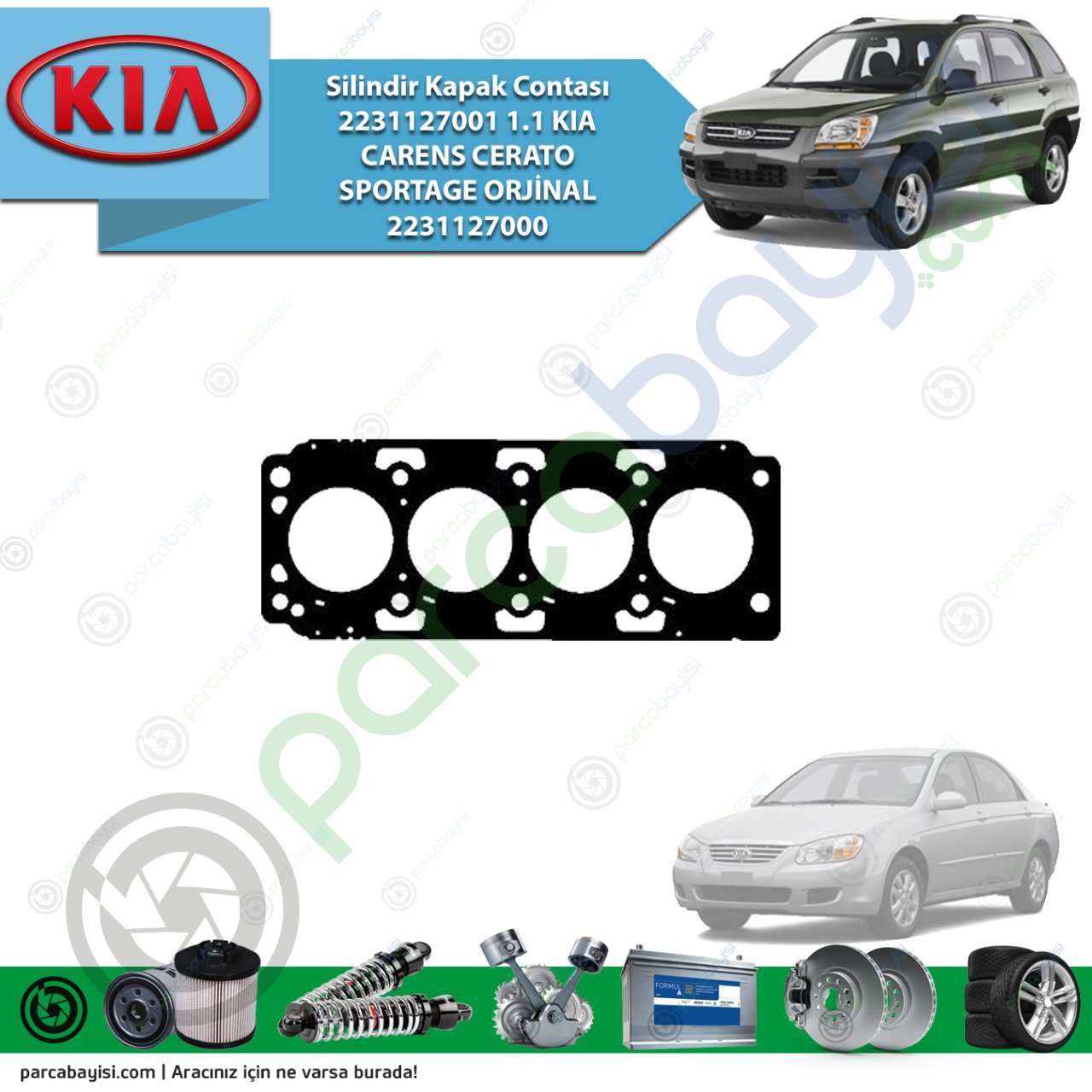 Silindir Kapak Contası 2231127001 1.1 Kia Carens Cerato Sportage Orjinal | 2231127000