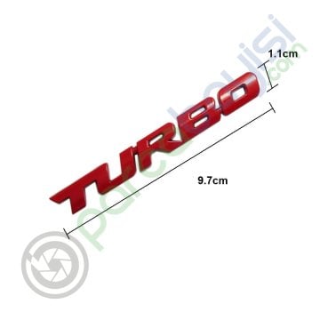 Turbo Metal Paslanmaz Dekoratif Amblem Kırmızı