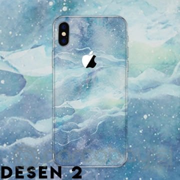 İPhone X Xs Tayvan Kalite Mermer Desen Telefon Kaplaması Sticker