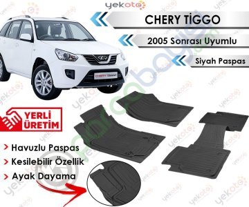 Chery Tiggo 2005 Sonrası Uyumlu Havuzlu Kesilebilir Siyah Paspas