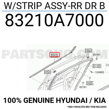 Kia Cerato Arka Kapı Cam Çıtası Dış Sol Orjinal | 83210A7000