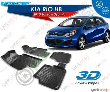 Kia Rio Hb 2010 Sonrası Uyumlu Araca Özel 3D Havuzlu Paspas