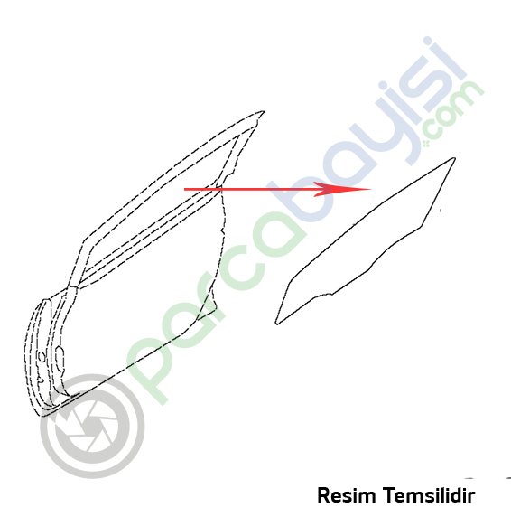 Kia Sorento Ön Kapı Camı Sağ Orjinal | 824212P010